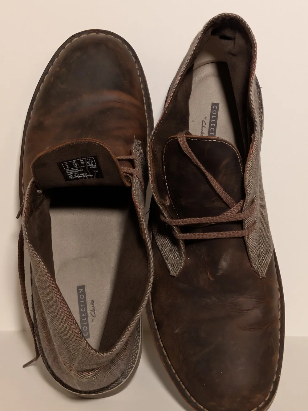 Clarks Bushacre 2: Leather/Tweed Chukka Boots